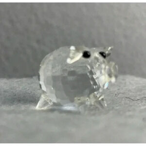 Swarovski Crystal Pig  1" Figurine (some damage) Smalll collectible